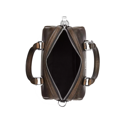 Coach Women's Mini Rowan Crossbody Bag In Loved Leather Silver/Black Brown