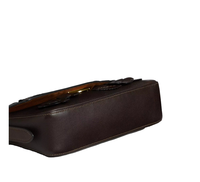 Coach Women's Etta Small Flap Shoulder Bag With Floral Applique Gold/Maple