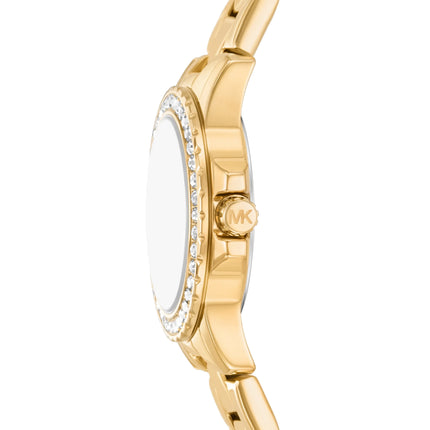 Michael Kors Women's Petite Everest Gold-Tone Watch and Pavé Bangle Jewelry Gift Set Gold MKO9030SET