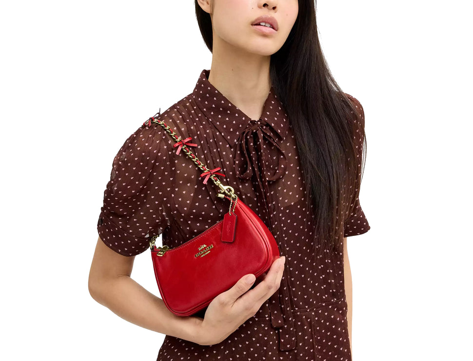 Coach Women's Teri Mini Crossbody Bag With Bows Gold/Bright Cherry