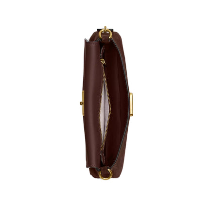Coach Women's Jet Shoulder Bag Suede/Brass/Dark Chocolate