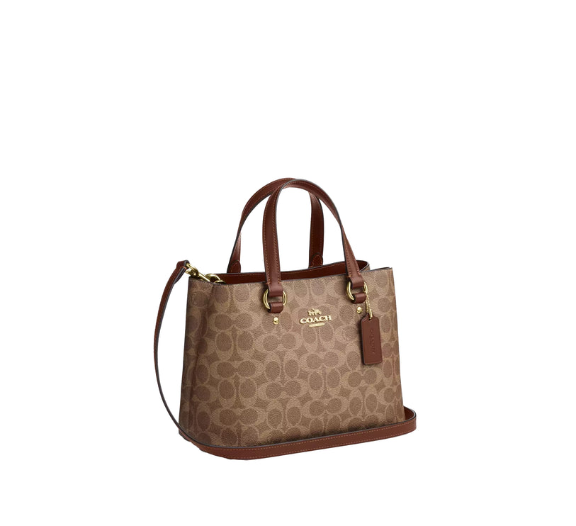 Coach Women's Station Carryall Bag In Signature Canvas Gold/Tan/Brown