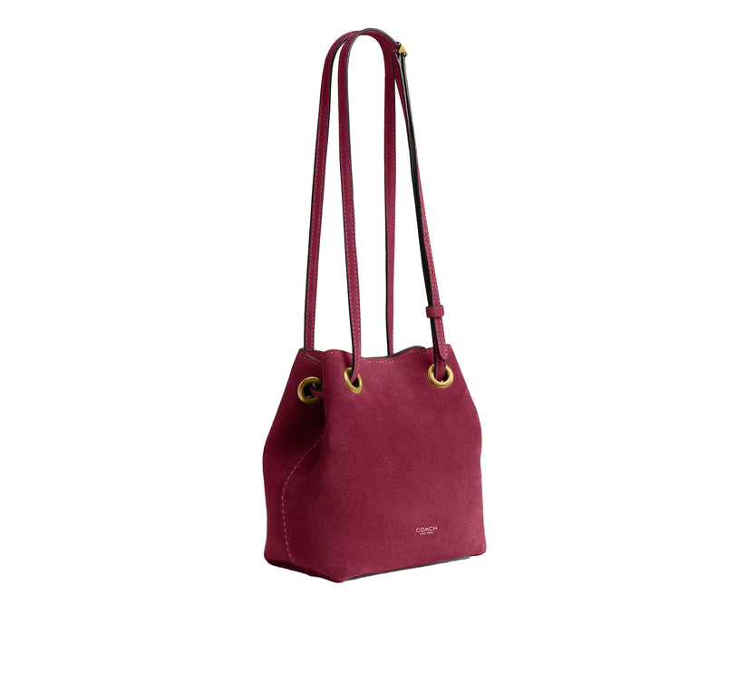 Coach Women's Jade Drawstring Bag Brass/Dark Fuchsia