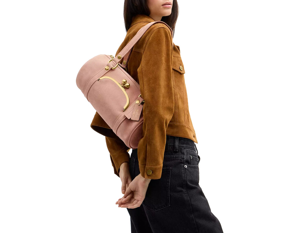Coach Women's Kisslock Barrel Bag Brass/Nuage