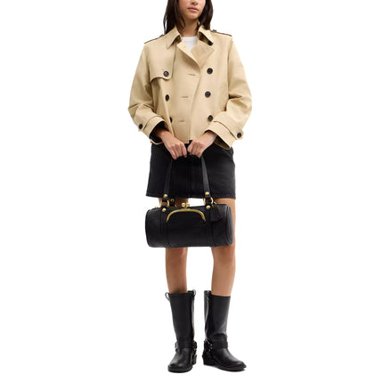 Coach Women's Kisslock Barrel Bag Brass/Black