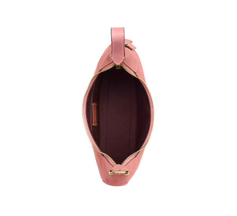 Coach Women's Ella Shoulder Bag Suede/Gold/Blush Pink