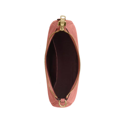 Coach Women's Teri Shoulder Bag Suede/Gold/Blush Pink