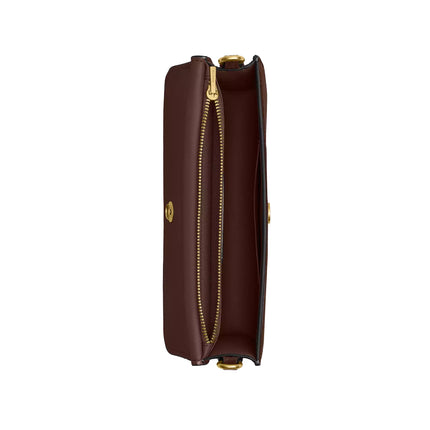 Coach Women's Elora Top Handle Crossbody Bag Suede/Brass/Dark Chocolate