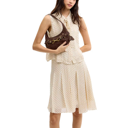 Coach Women's Belted Ergo Shoulder Bag 26 Suede/Brass/Dark Chocolate