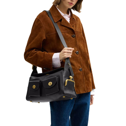Coach Women's Turnlock Haversack Bag Brass/Black