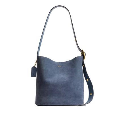 Coach Women's Bleecker Bucket Bag Suede/Brass/Light Denim