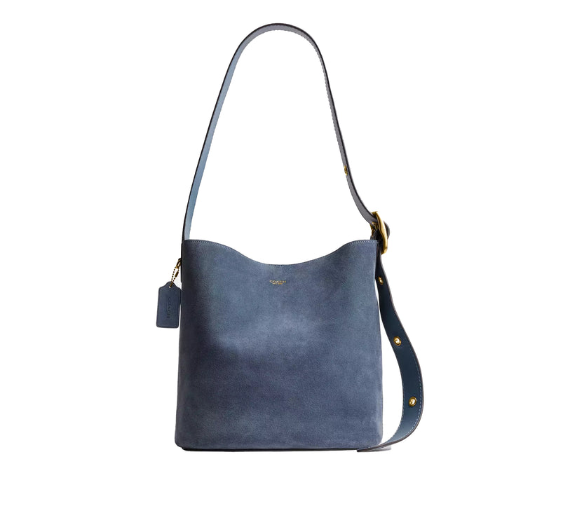 Coach Women's Bleecker Bucket Bag Suede/Brass/Light Denim