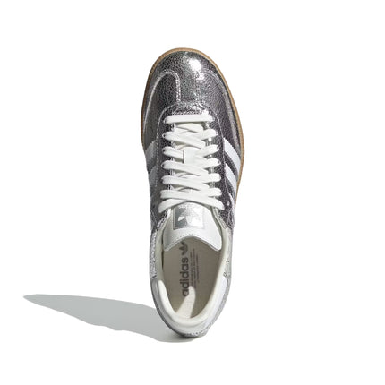 Adidas Women's Samba OG Shoes Silver Metallic/Cloud White/Core White JR0035