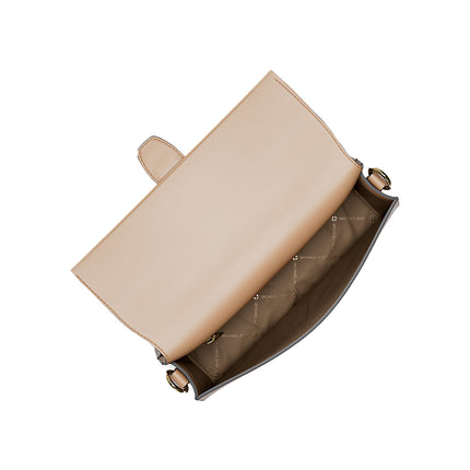Michael Kors Women's Greenwich Medium Printed Signature Logo Convertible Shoulder Bag Camel/Gold
