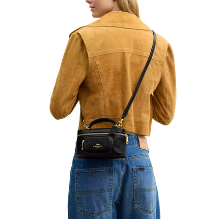 Coach Women's Rainer Crossbody Bag 18 With Pocket Gold/Black