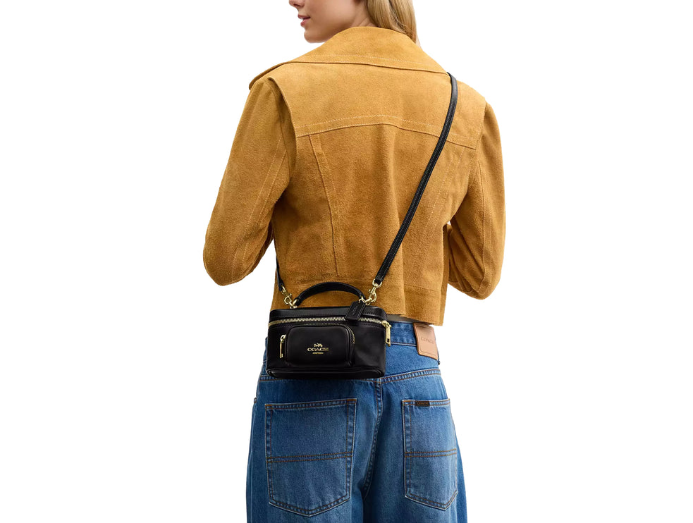 Coach Women's Rainer Crossbody Bag 18 With Pocket Gold/Black