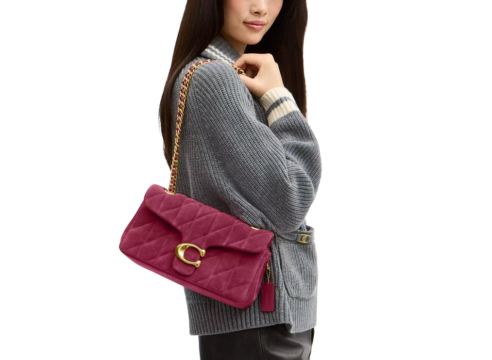 Coach Women's Tabby Shoulder Bag 26 With Quilting Brass/Dark Fuchsia