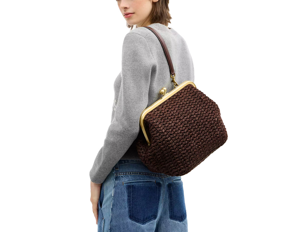 Coach Women's Kisslock Frame Bag 27 Brass/Maple