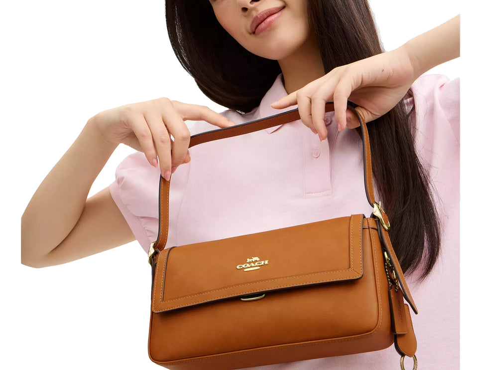 Coach Women's Etta Small Flap Shoulder Bag Gold/Brown