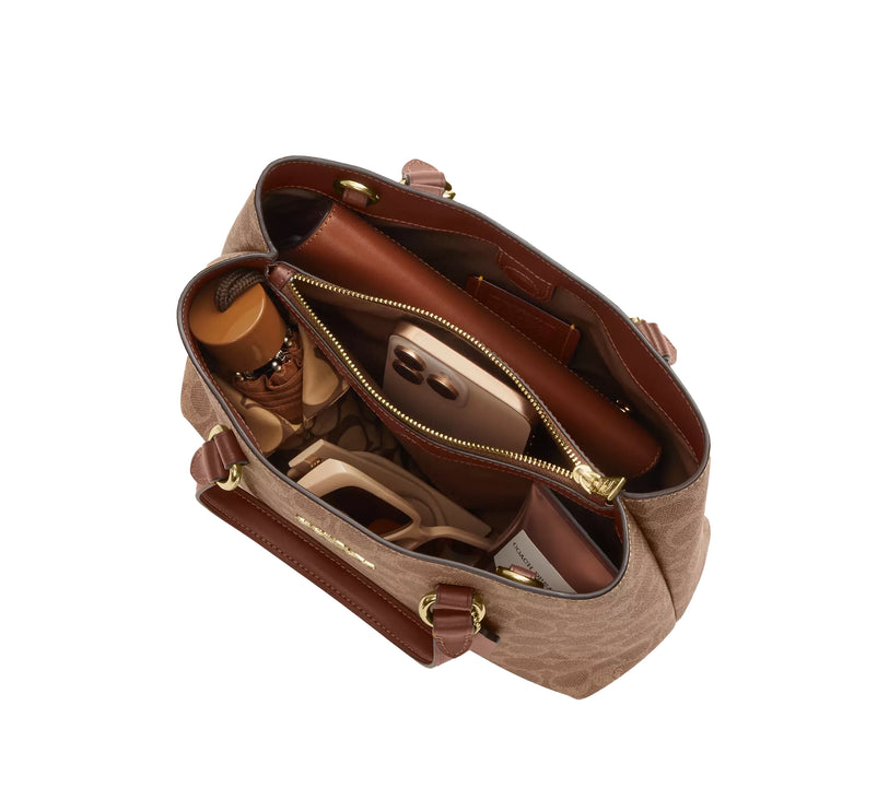 Coach Women's Station Carryall Bag In Signature Canvas Gold/Tan/Brown
