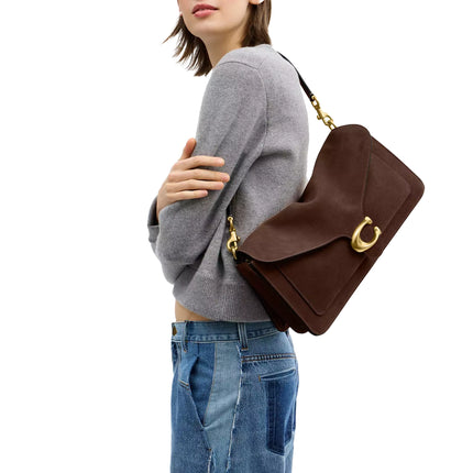 Coach Women's Tabby Shoulder Bag 36 Suede/Brass/Dark Chocolate