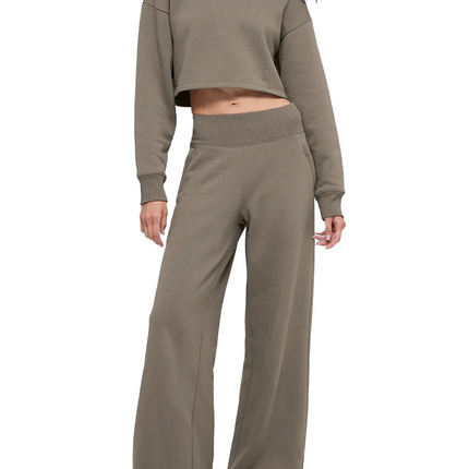 alo Women's Cropped Serenity Coverup Light Cocoa