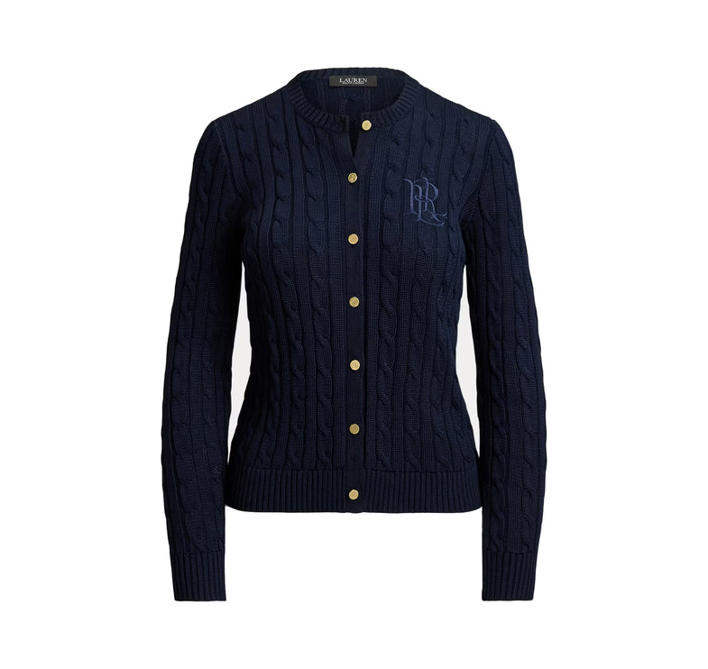 Polo Ralph Lauren Women's Cable-Knit Cotton-Blend Cardigan Lauren Navy