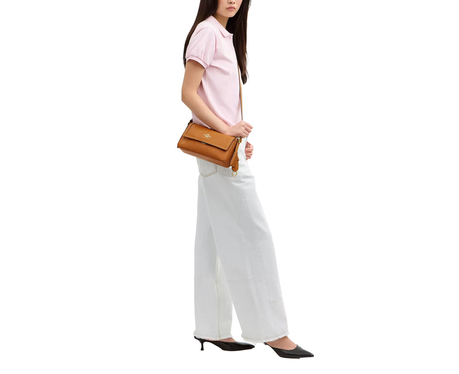 Coach Women's Etta Small Flap Shoulder Bag Gold/Brown
