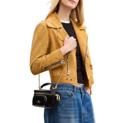 Coach Women's Rainer Crossbody Bag 18 With Pocket Gold/Black