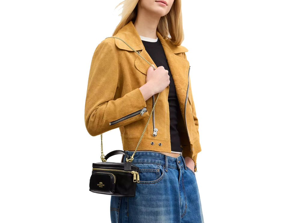 Coach Women's Rainer Crossbody Bag 18 With Pocket Gold/Black