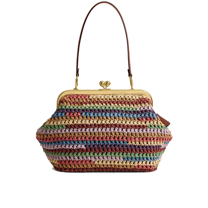 Coach Women's Kisslock Frame Bag 27 Brass/Multi