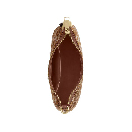 Coach Women's Teri Shoulder Bag In Signature Satin Gold/Tan