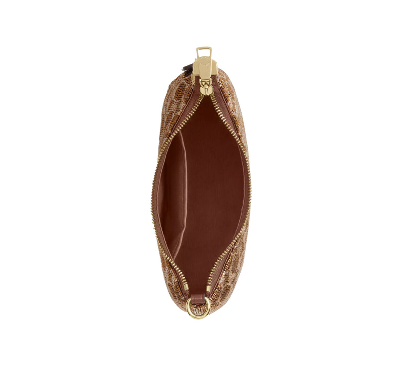 Coach Women's Teri Shoulder Bag In Signature Satin Gold/Tan