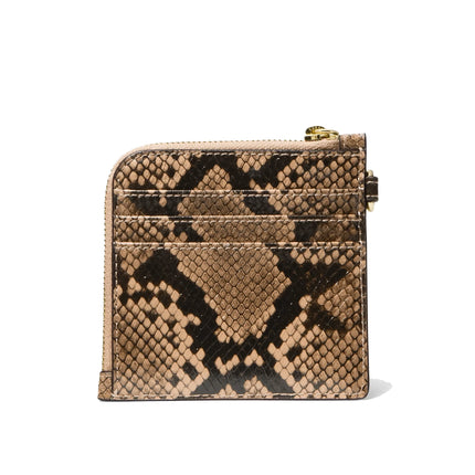 Michael Kors Women's Jet Set Travel Medium Snake Embossed Chain Wallet Camel