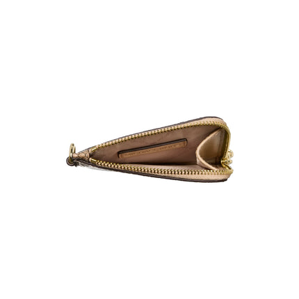 Michael Kors Women's Jet Set Travel Medium Snake Embossed Chain Wallet Camel