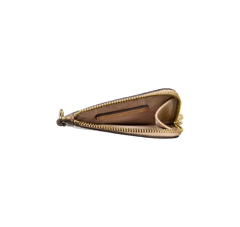 Michael Kors Women's Jet Set Travel Medium Snake Embossed Chain Wallet Camel