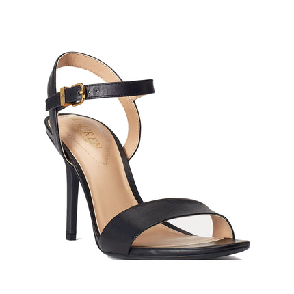 Polo Ralph Lauren Women's Gwen Burnished Leather Sandal Black