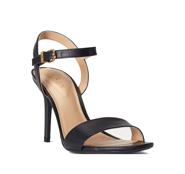 Polo Ralph Lauren Women's Gwen Burnished Leather Sandal Black