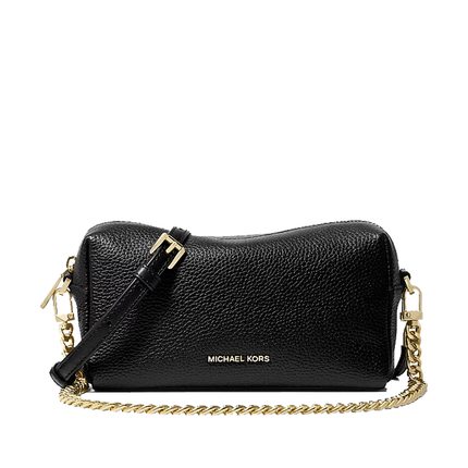 Michael Kors Women's Bryant Small Pebbled Leather Crossbody Bag Black/Gold