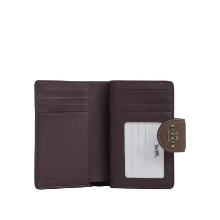 Coach Women's Medium Corner Zip Wallet Pebbled Leather/Gunmetal/Dark Stone