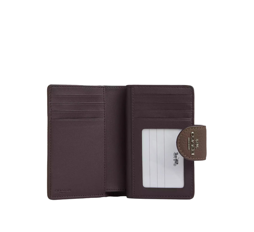Coach Women's Medium Corner Zip Wallet Pebbled Leather/Gunmetal/Dark Stone
