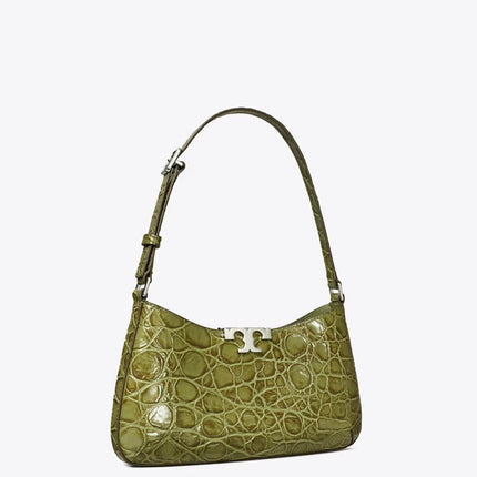 Tory Burch Women's Eleanor Croc-Embossed Slim Shoulder Bag Soft Ivy