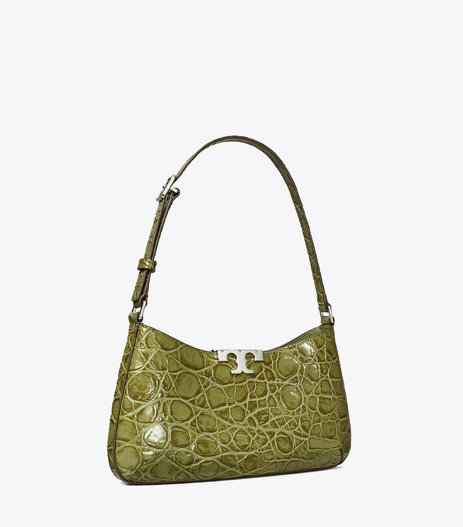 Tory Burch Women's Eleanor Croc-Embossed Slim Shoulder Bag Soft Ivy