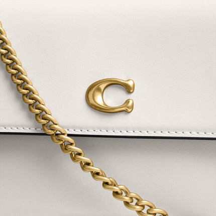 Coach Women's Brook Flap Chain Bag Brass/Chalk