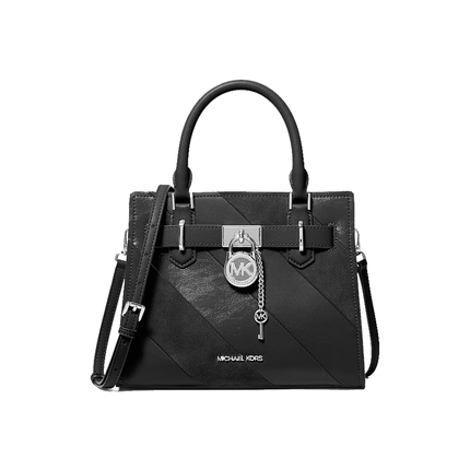 Michael Kors Women's Landon Small Convertible Satchel Bag Black/Silver