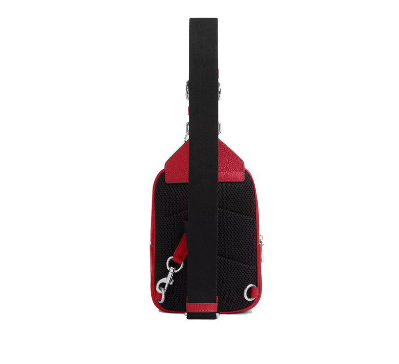 Coach Unisex Racer Sling Pack Silver/Poppy