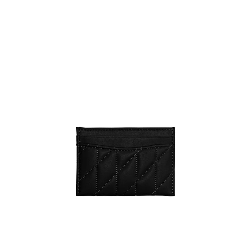 Coach Women's Essential Card Case With Pillow Quilting Brass/Black