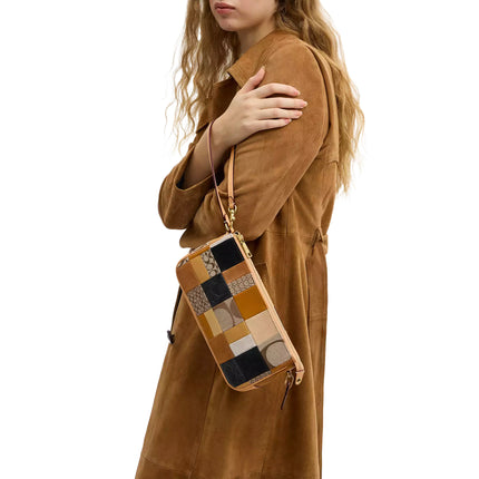 Coach Women's Plaza Bag 25 With Patchwork Brass/Brown Multi
