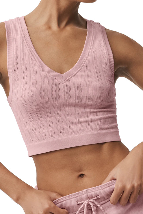 alo Women's Seamless Pointelle Tank Vintage Pink