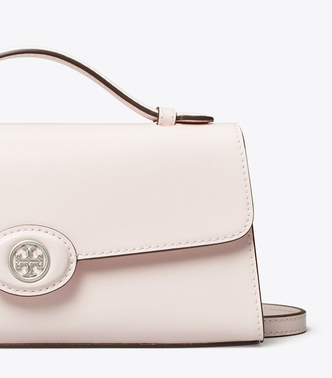 Tory Burch Women's Mini Robinson Spazzolato Crossbody Powder Pink